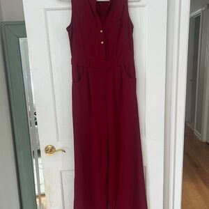 Xtaren Sleeveless Burgundy Jumpsuit